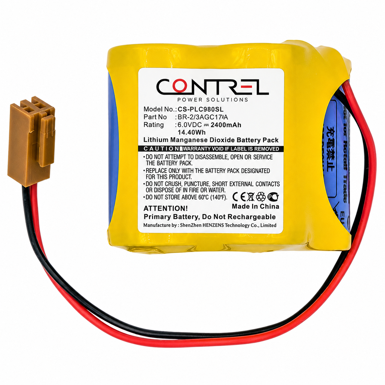 Allen Bradley BR-2/3AGCT4A,  A98L-0031-0025, 6V / 2.9Ah Lithium