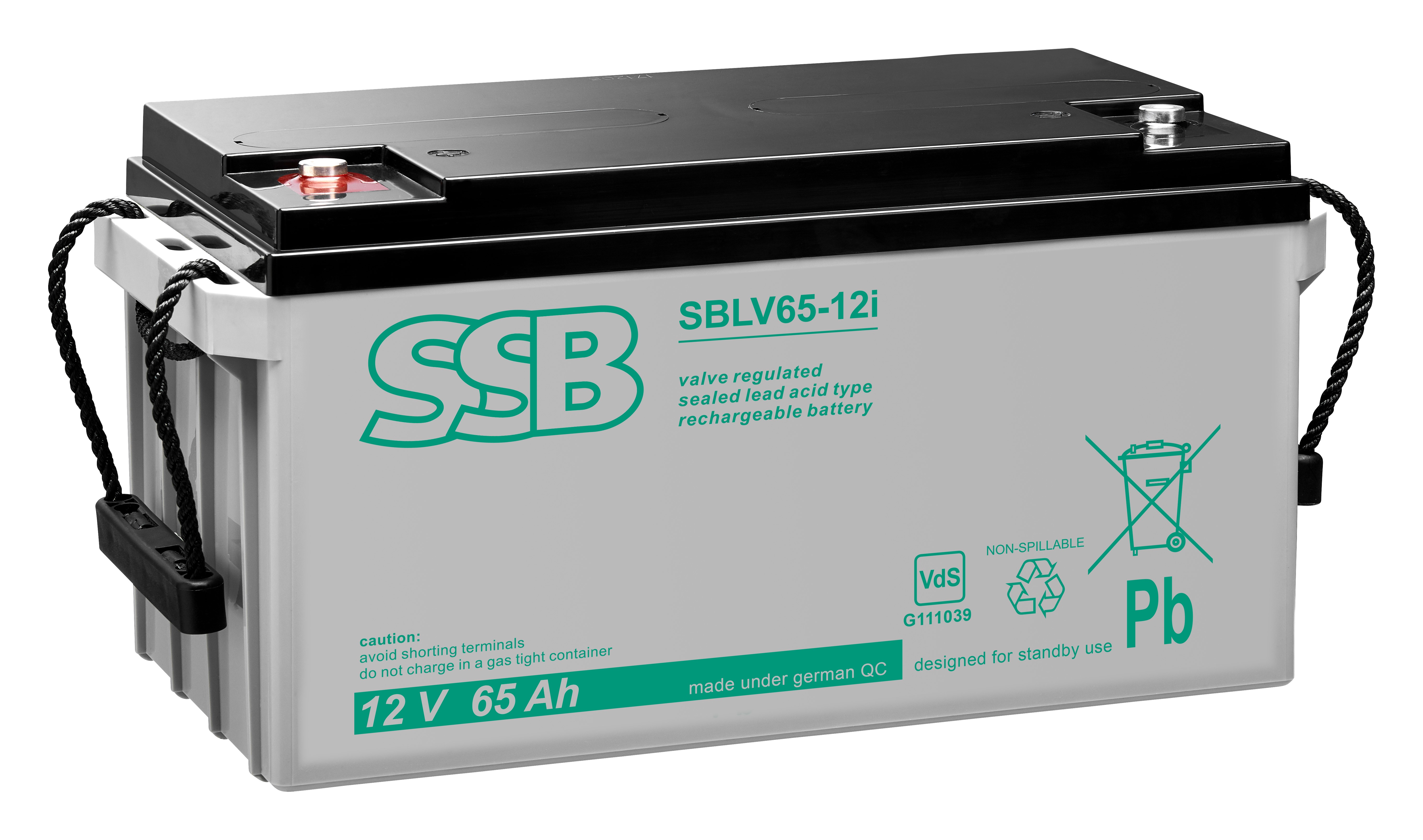 SSB SBLV 65-12i, Blei-Vlies-Akku, 12V / 65Ah