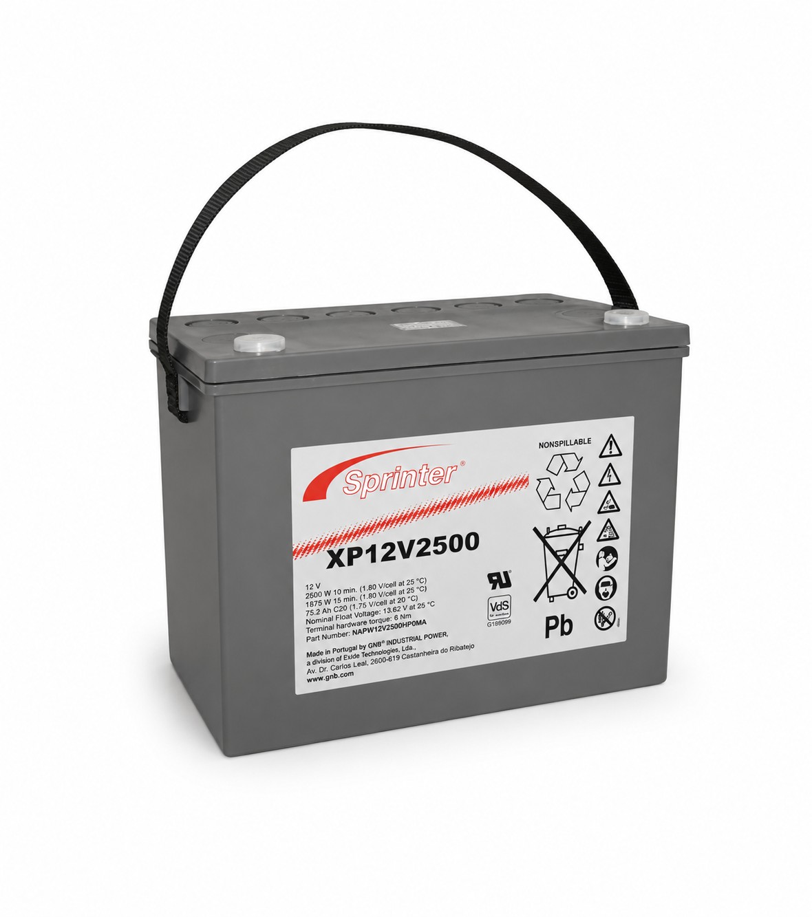 EXIDE Sprinter XP12V2500 12V / 69,5Ah AGM mit M6-Gewinde
