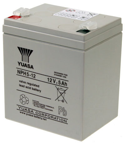YUASA NPH5-12(12V 5Ah) High Rate VRLA Battery, 6.35 mm Fasten Anschluss