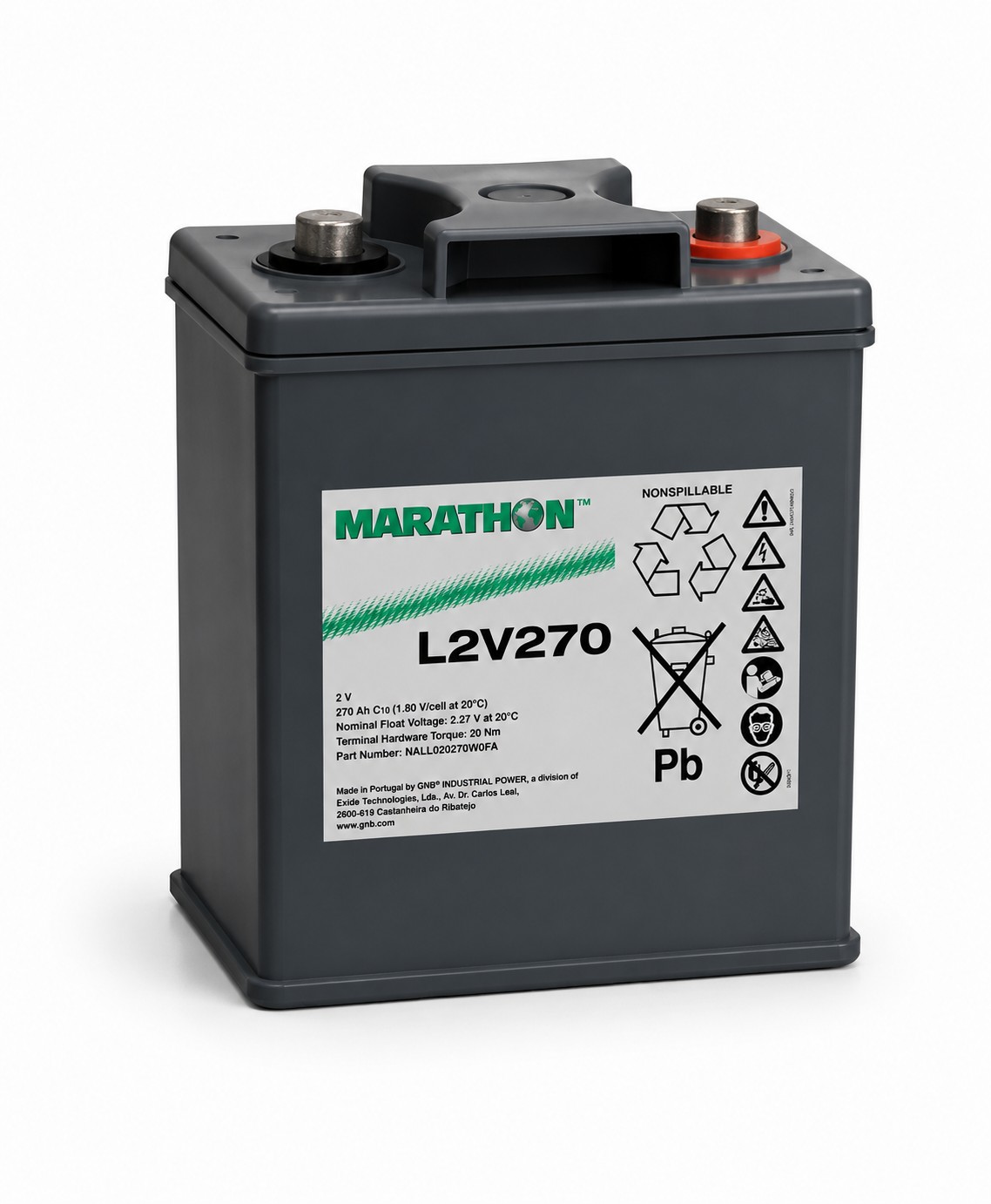 Exide Marathon L2V270 2V / 270Ah M8 AGM Bleiakku