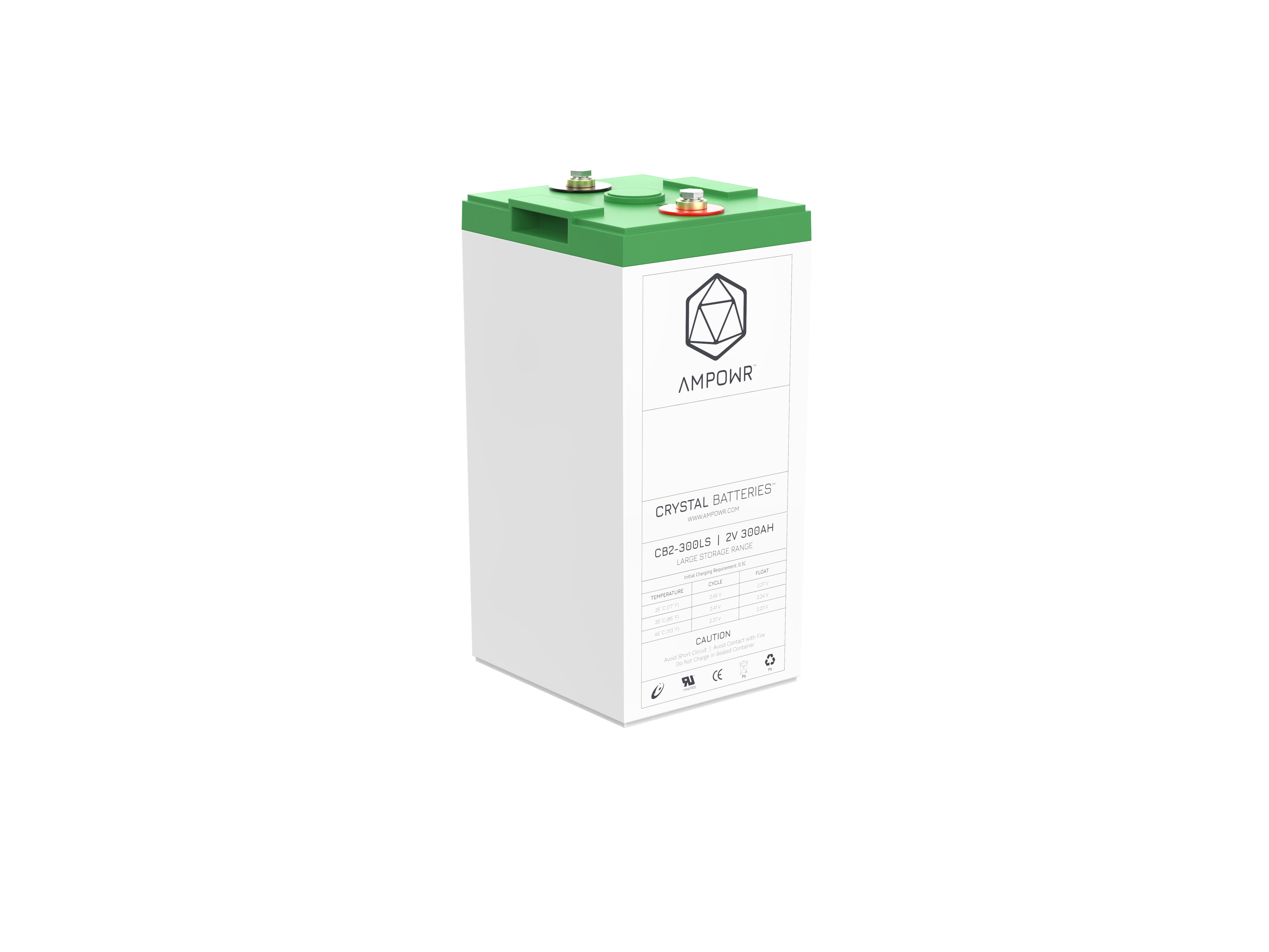 Ampowr CB2-300LS / Large Terminal Battery / Deep Cycl 2V / 300Ah, M6 Gewinde