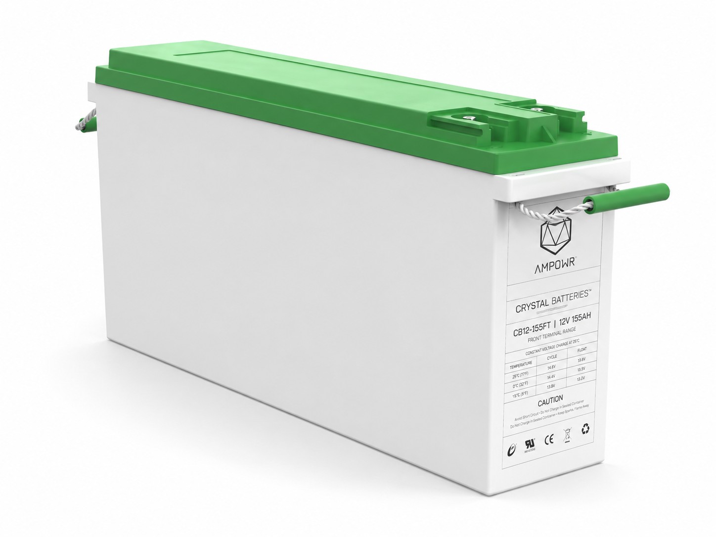 Ampowr CB12-155FT (Lead Crystal 6-CNFT-155) – 12V / 155Ah Bleikristall Frontterminal