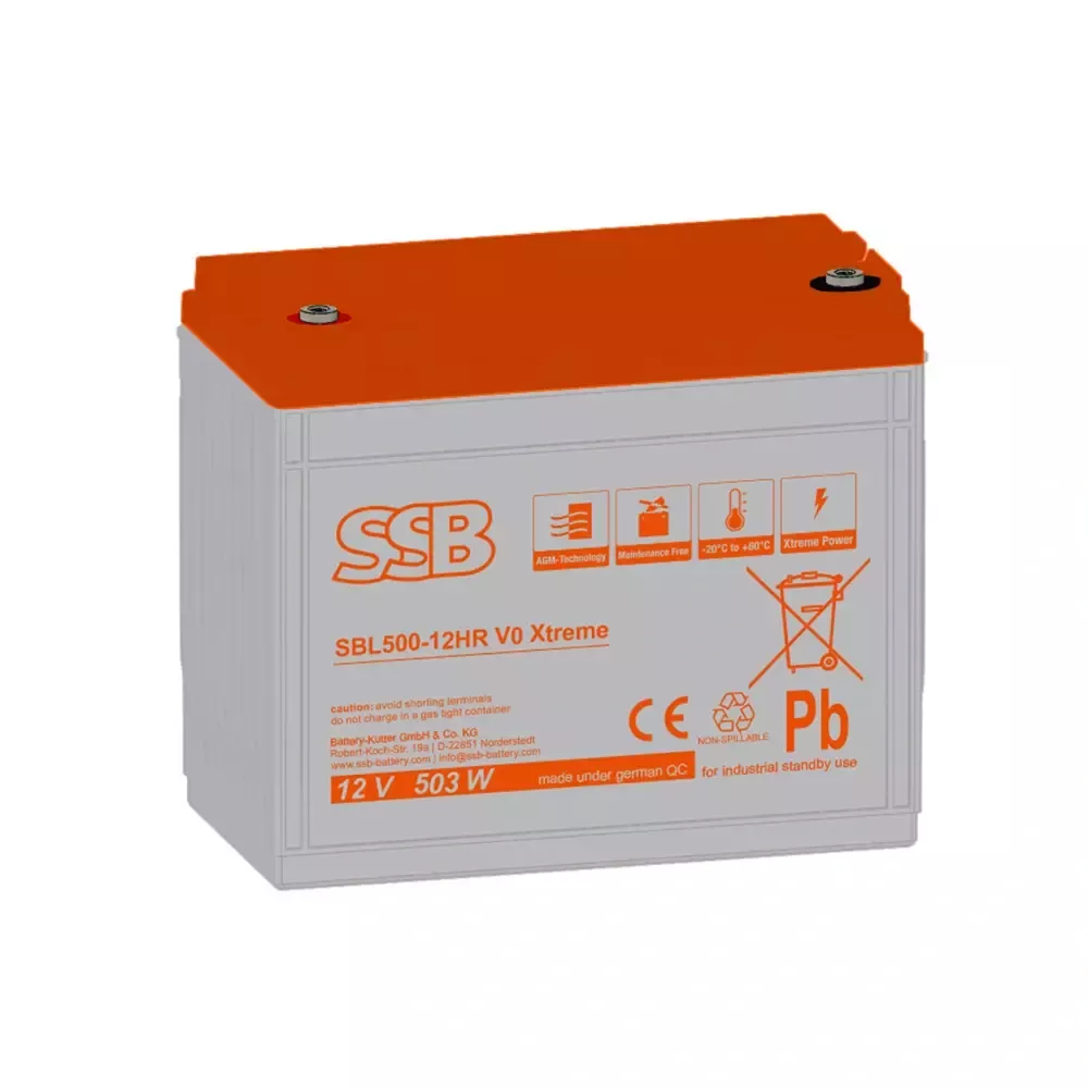 SSB Battery SBL500-12HR V0 Xtreme - 12V | 134Ah | 503W Blei-Vlies-Akku (AGM) hochstrom