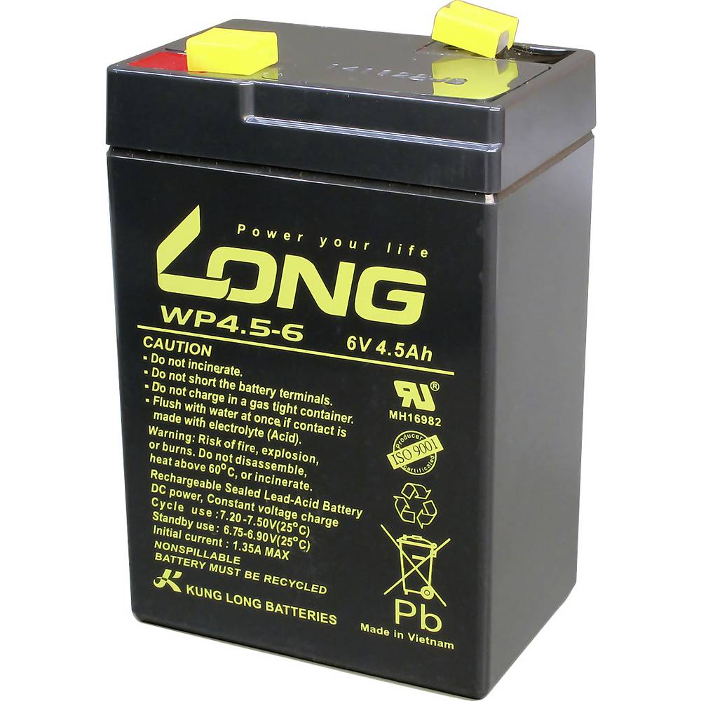 Kung Long WP4.5-6, 6V / 4.5Ah, 4.8 mm Steckzunge