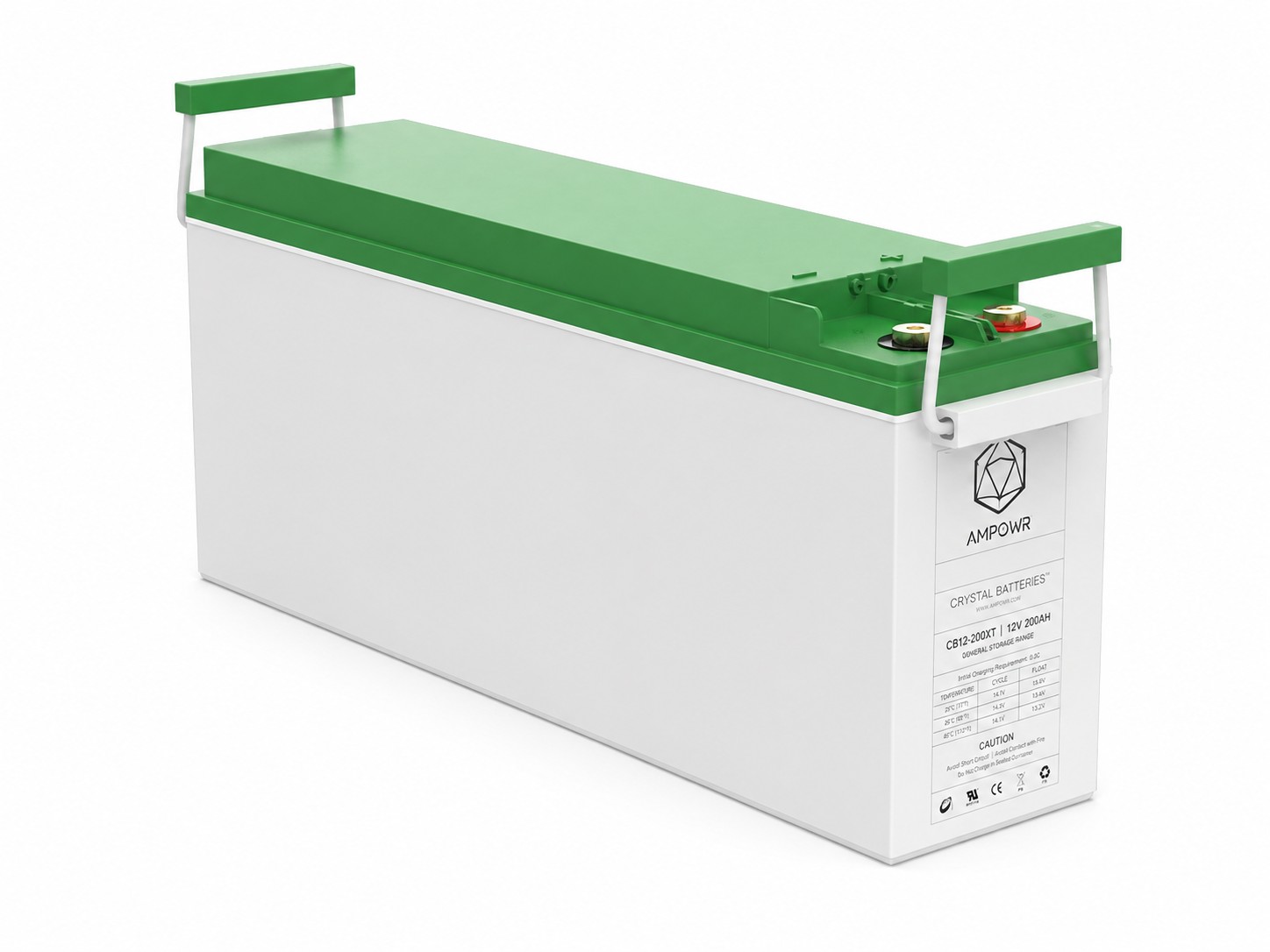 Ampowr CB12-90FT – 12V / 90Ah Bleikristall Front