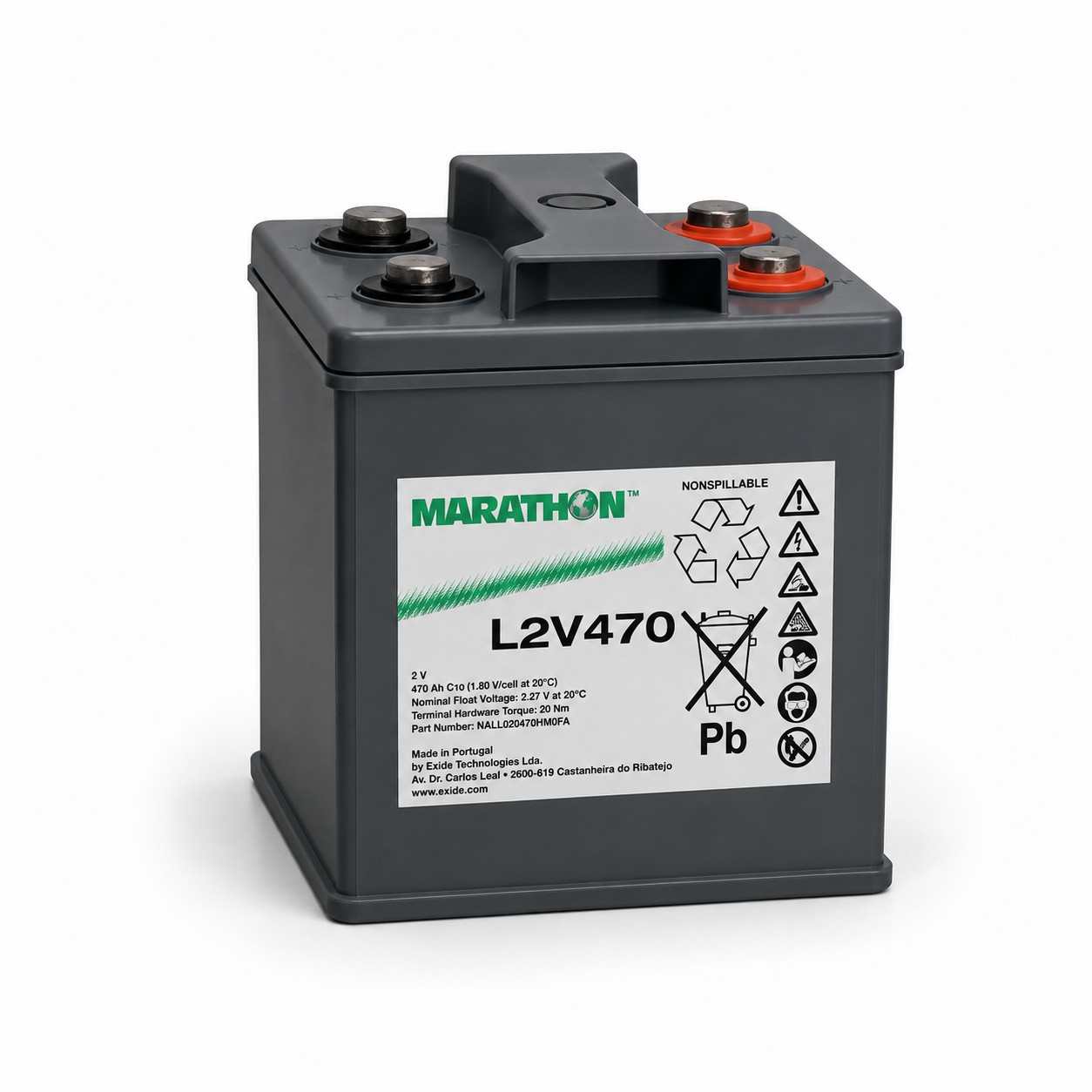 Exide Marathon L2V470 (C10) 2V / 470Ah 2xM8 AGM Bleiakku