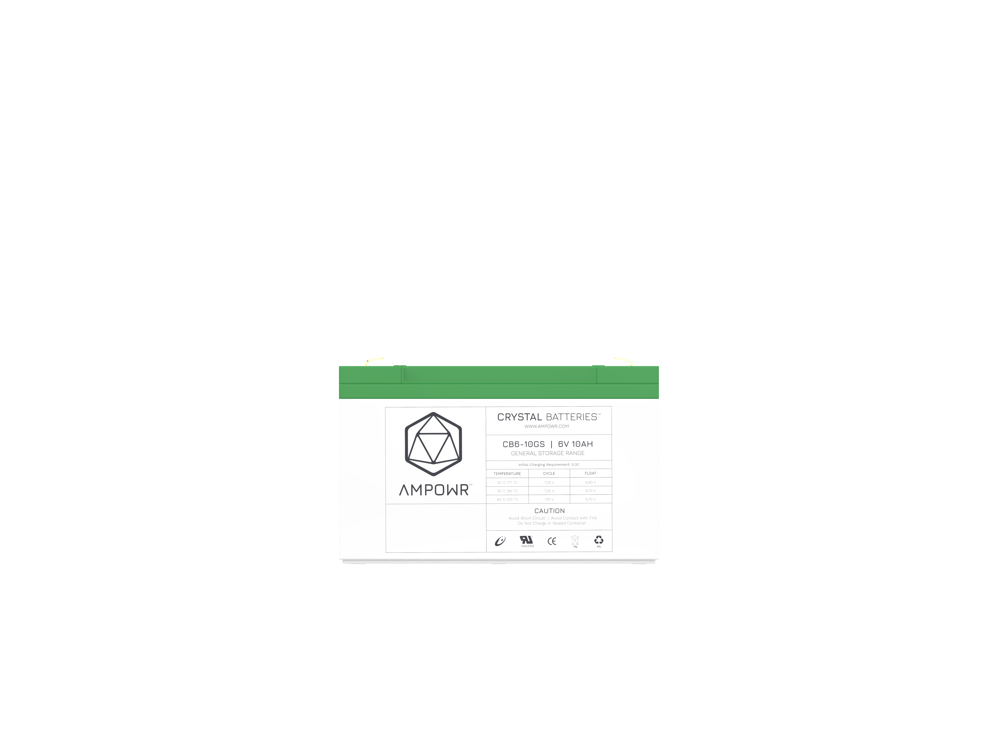 Ampowr CB6-10GS (Lead Crystal 3-CNFJ-10) 6V / 10Ah, 6.3 mm Steckzunge
