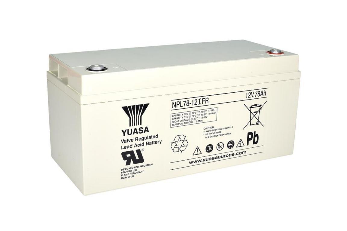 YUASA NPL78-12lFR(12V 78Ah) General Purpose VRLA Battery, M8 Innengewinde