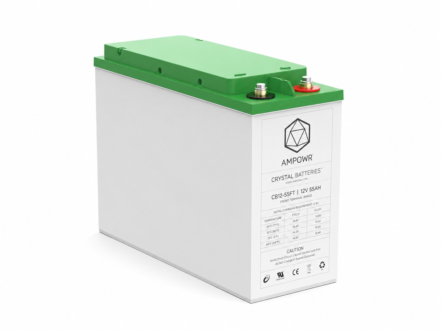 Ampowr CB12-55FT (Lead Crystal 6-CNFT-55) – 12V / 55Ah Bleikristall Front Kopie