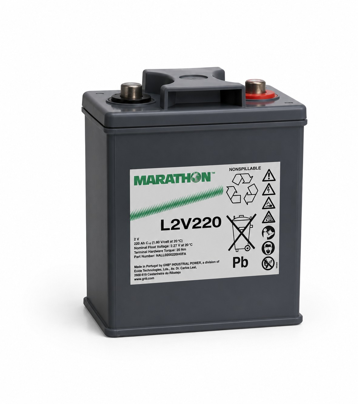 Exide Marathon L2V220 2V / 220Ah M8 AGM Bleiakku