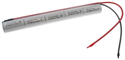 NI-CD Notleuchten Akku 6,0V / 1800mAh (1,8Ah) L1x5 mit Kabel