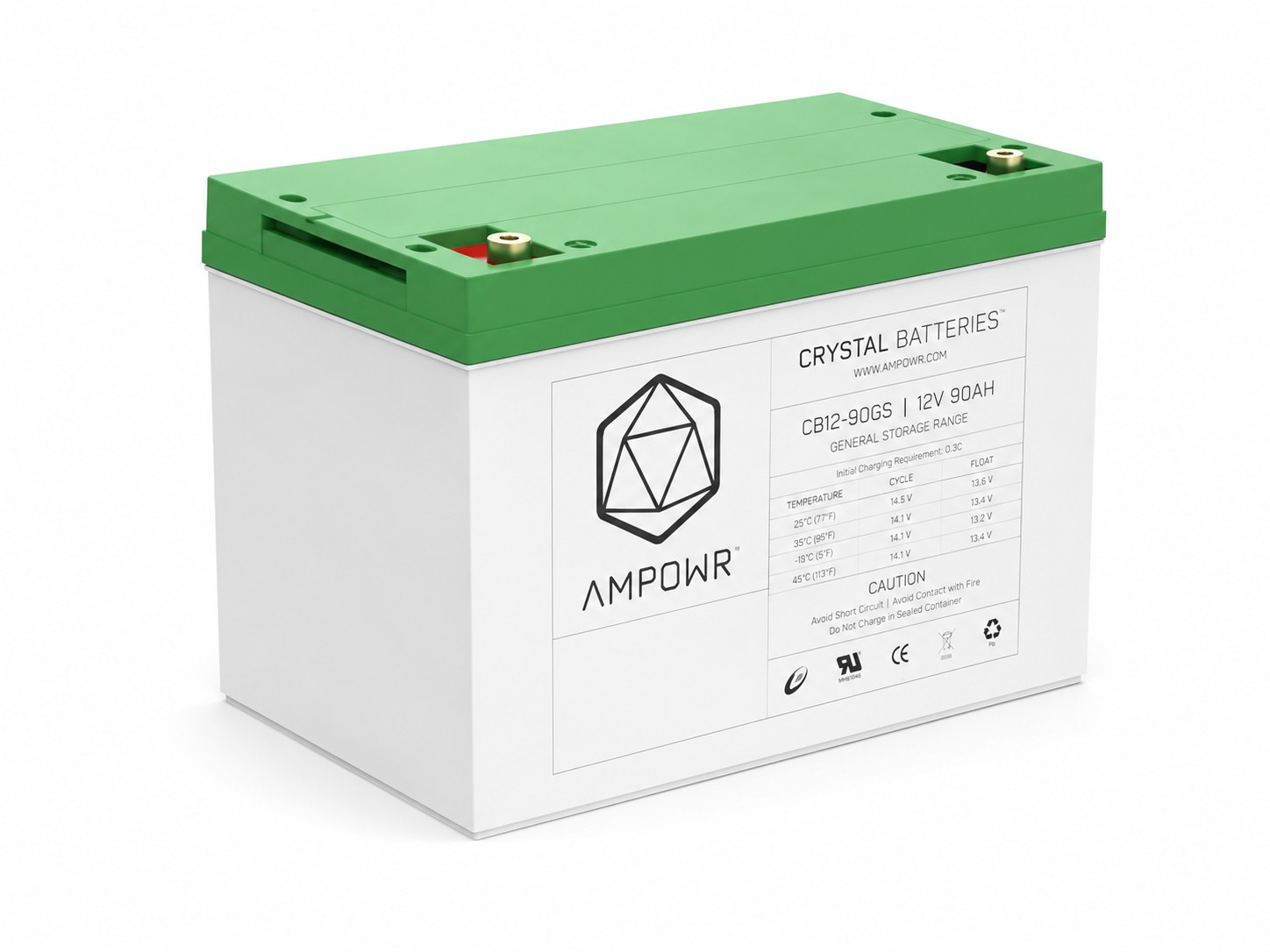 Ampowr CB12-90GS – 12V / 90Ah Bleikristall